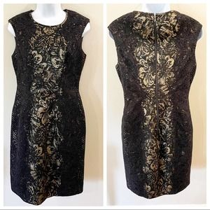 Betsey Johnson Lace Side Metallic Jacquard Dress 6